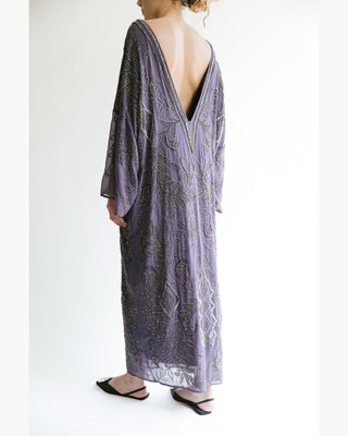 VESTIDO KAFTÁN LARGO BORDADO ABALORIOS