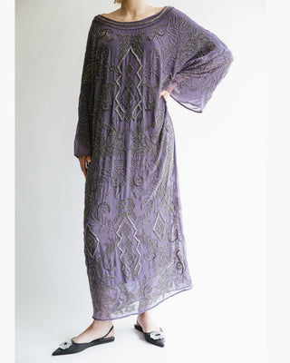 VESTIDO KAFTÁN LARGO BORDADO ABALORIOS