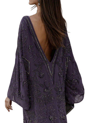 VESTIDO KAFTÁN LARGO BORDADO ABALORIOS