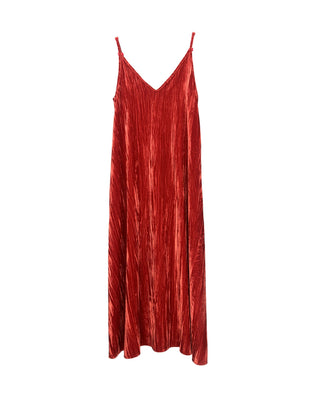 VESTIDO LARGO EFECTO TERCIOPELO TIRANTES
