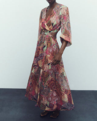 VESTIDO MAXI CUT OUT ESTAMPADO PAISLEY
