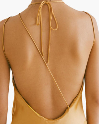 VESTIDO LARGO HALTER SATINADO