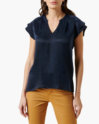 BLUSA SATINADA VISCOSA DARK BLUE