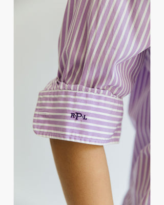 CAMISA RAYAS OVERSIZE MORADO