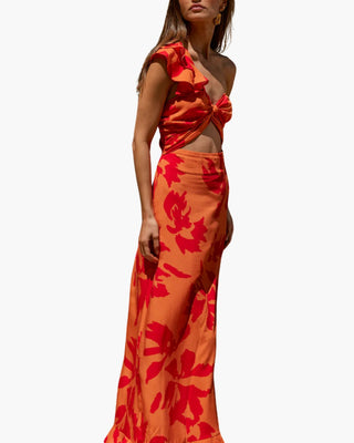 VESTIDO LARGO ESTAMPADO FLORES