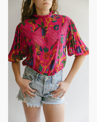 BLUSA ESTAMPADA FUCSIA