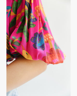 BLUSA ESTAMPADA FUCSIA
