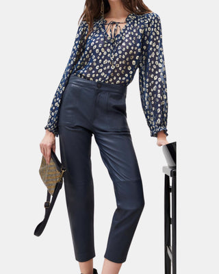 PANTALÓN CUERO AZUL
