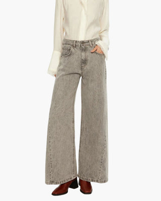 JEANS WIDE LEG GRIS CLARO