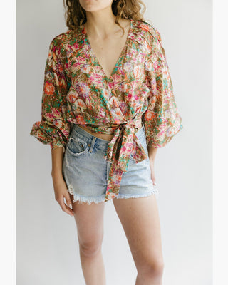 BLUSA WRAP ESTAMPADA