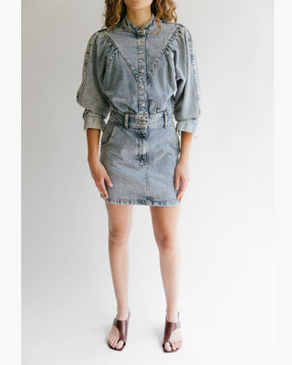 VESTIDO MINI DENIM MANGAS AGLOBADAS
