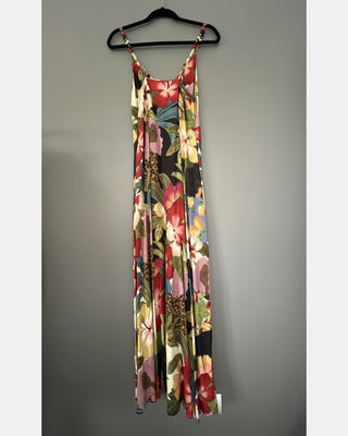 VESTIDO MAXI ESTAMPADO APLICACIONES TIRANTES