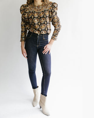 BLUSA ALISHA EMBELLISHED BORDADO APLICACIONES