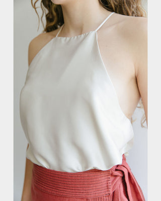 TOP HALTER SATINADA