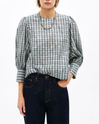 BLUSA CUADROS MEZCLA HILOS METALIZADOS