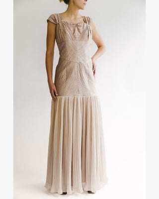 VESTIDO MAXI PLISADO SATINADO