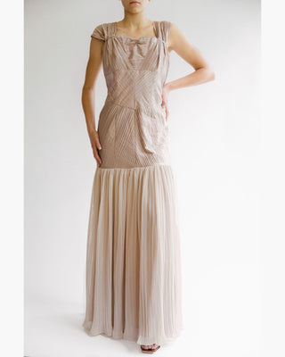 VESTIDO MAXI PLISADO SATINADO