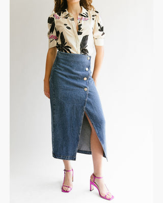 FALDA DENIM BOTONES TUBO