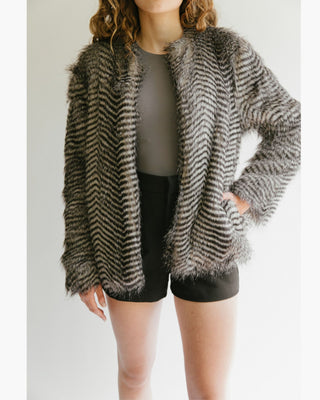 CHAQUETA EFECTO PELO ANIMAL PRINT