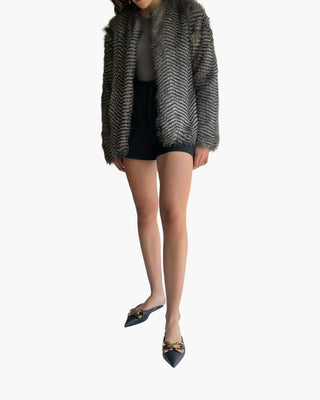 CHAQUETA EFECTO PELO ANIMAL PRINT
