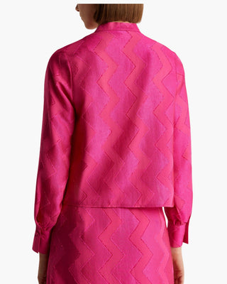BLUSA CORTA JAQCUARD FUCSIA
