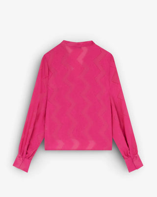 BLUSA CORTA JAQCUARD FUCSIA