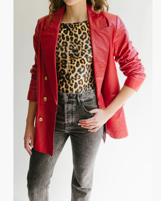 BLAZER 100% CUERO BOTONES DORADOS