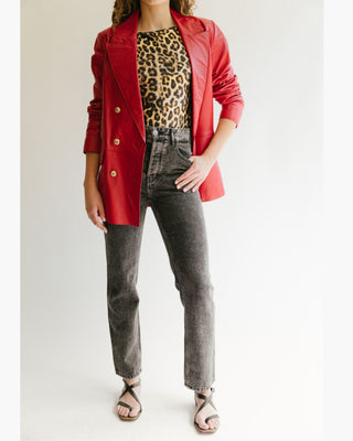 BLAZER 100% CUERO BOTONES DORADOS
