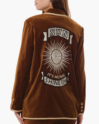 SIMONE VELOUR BROWN BLAZER