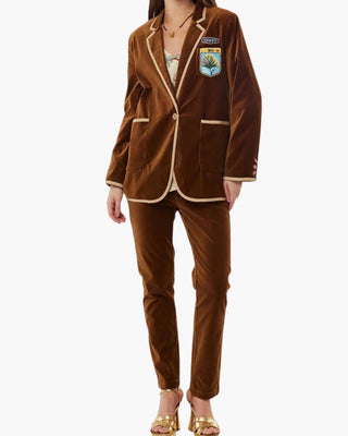 SIMONE VELOUR BROWN BLAZER