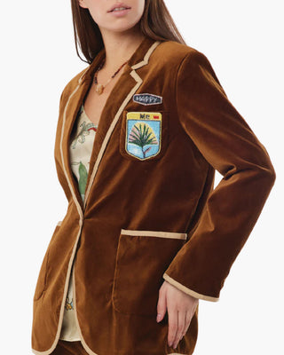 SIMONE VELOUR BROWN BLAZER