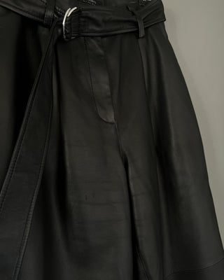 PANTALON CUERO TIRO ALTO NEGRO LAZO