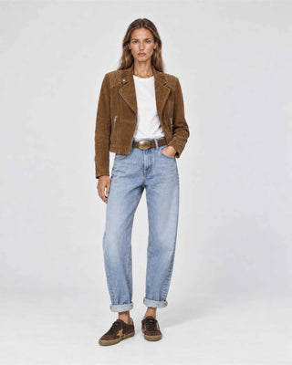 CHAQUETA CUERO GAMUZA TRENZADO