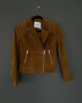 CHAQUETA CUERO GAMUZA TRENZADO