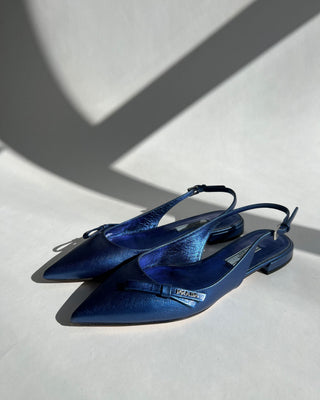 SLINGBACK FLATS SAFFIANO AZUL COBALTO